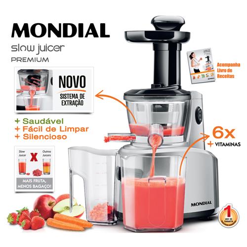 Centrifuga Mondial Slow Juicer SJ-01 com 2 Jarras - 250W - Centrifugas no CasasBahia.com.br
