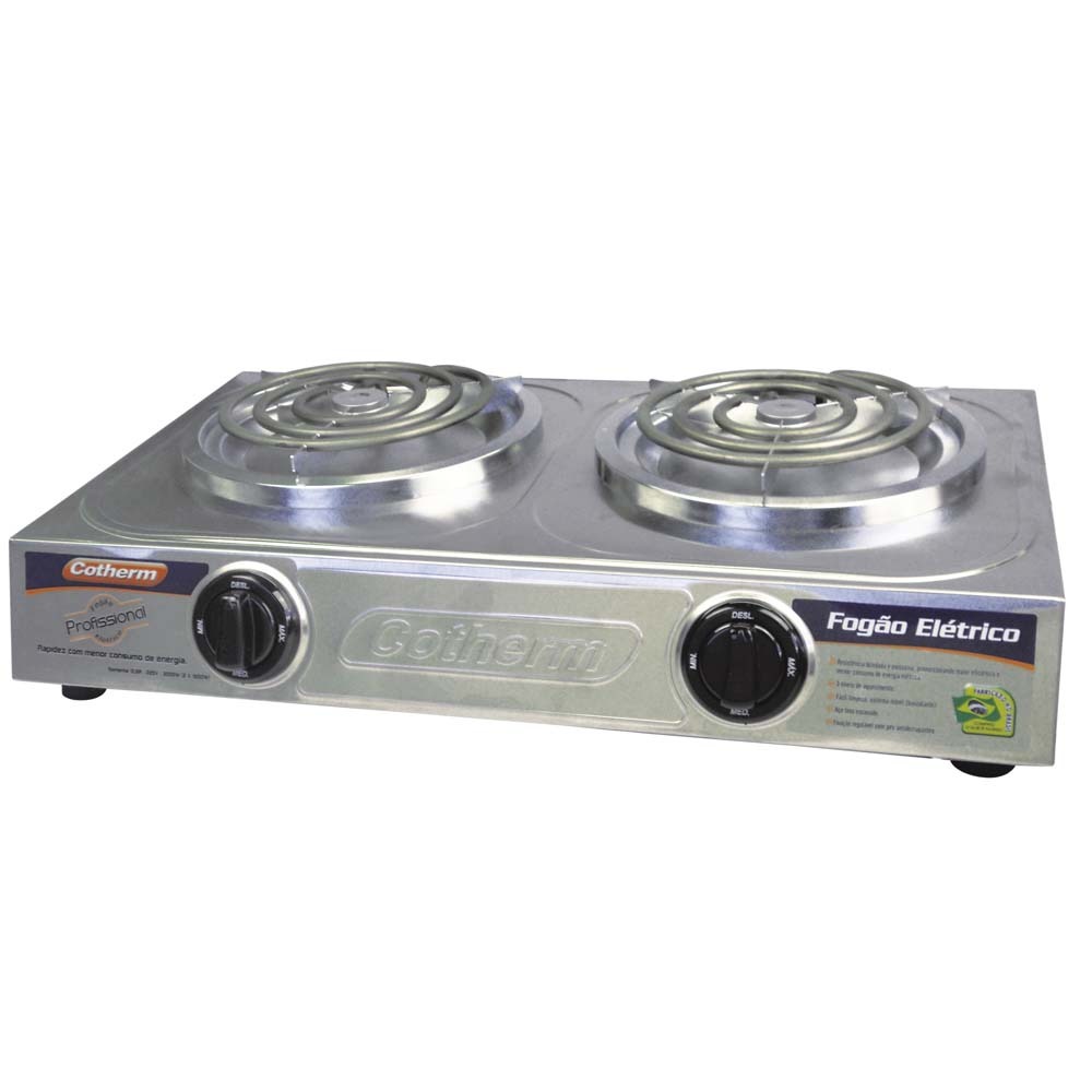 Fogão Elétrico 2 Bocas Cotherm Safira Profissional com 3 Níveis de