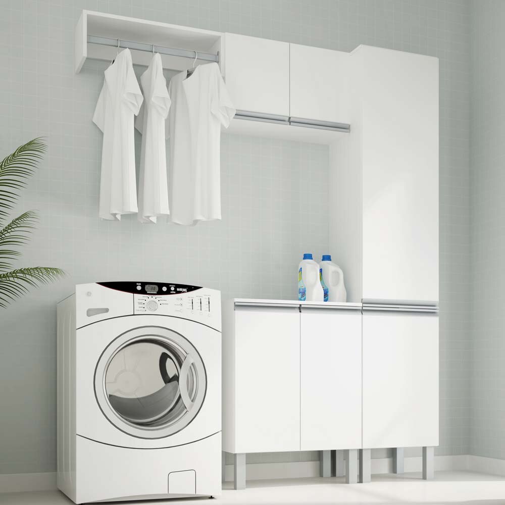 Conjunto paraÁrea de Serviço BRV BS com 4 Peças Branco Ambiente CompletoÁrea de Serviço no Adesivo De Parede Sala ~ Conjunto paraÁrea de Serviço BRV BS com 4 Peças Branco Ambiente CompletoÁrea de Serviço no