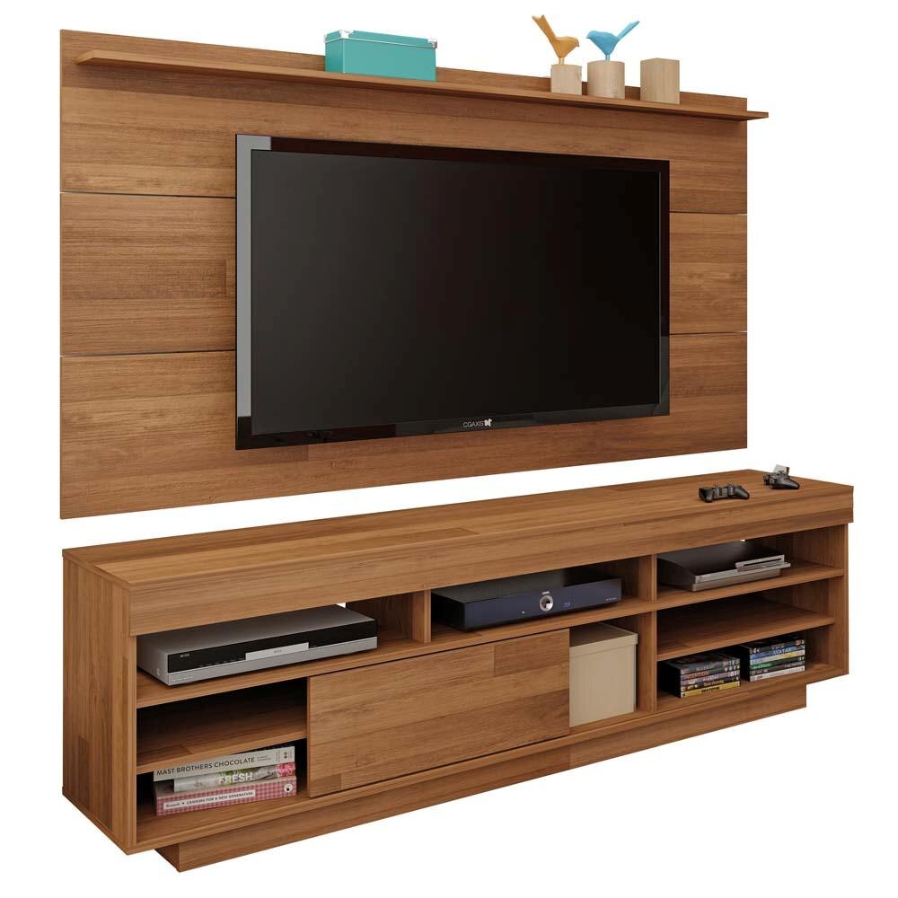 Rack Artely Treviso para TV até 50 u201d + Painel Artely Slim para TV até 47 u201d Rústico Racks e Adesivo De Parede Mapa Mundi ~ Rack Artely Treviso para TV até 50 u201d + Painel Artely Slim para TV até 47 u201d Rústico Racks e