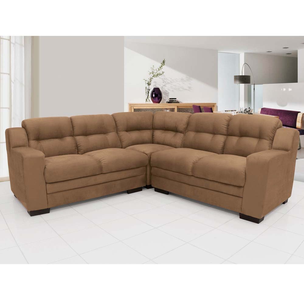 Sofá de Canto Linoforte Zara em Suede Sofás no