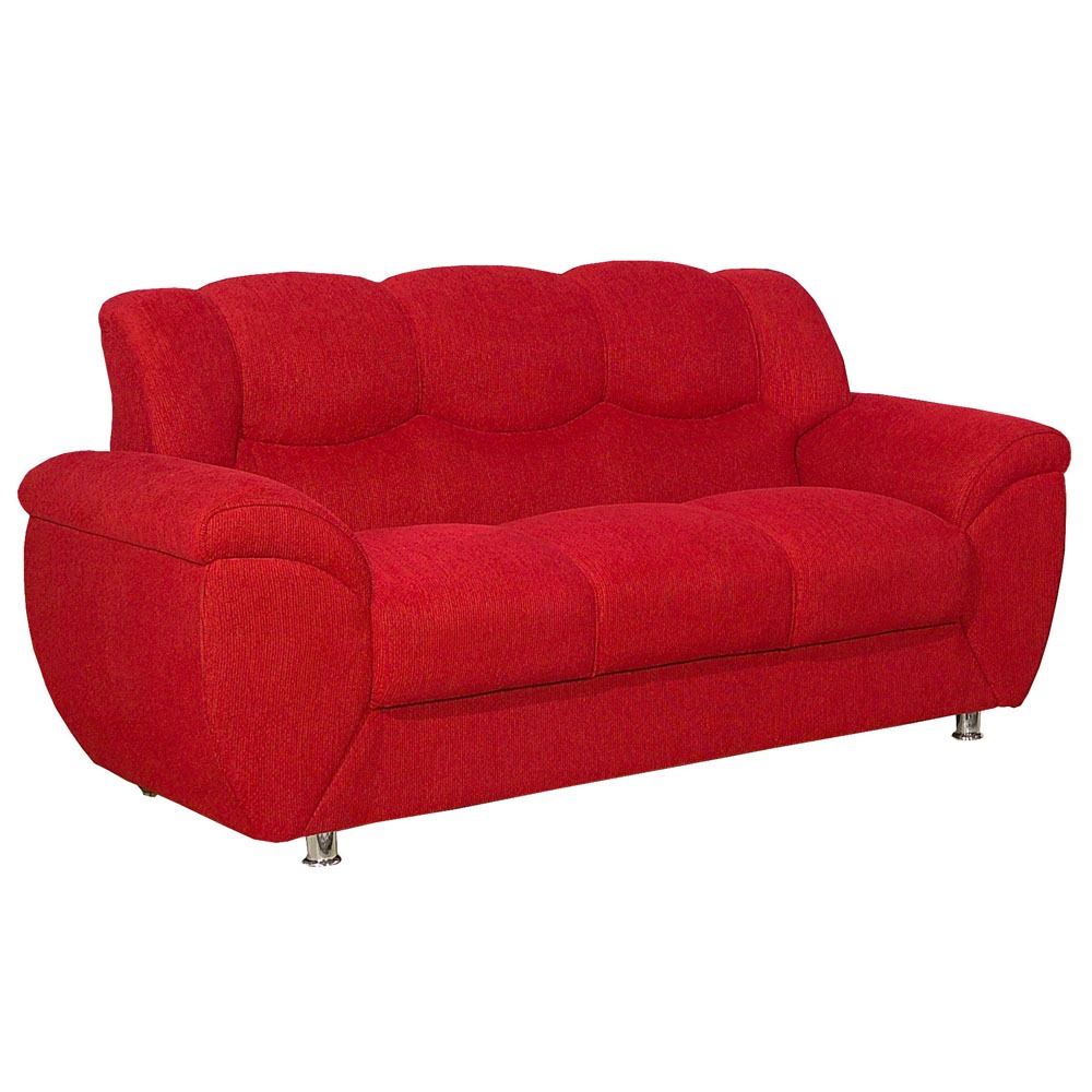 Sofá 3 Lugares Paropas Barcelona Vermelho Sofás no