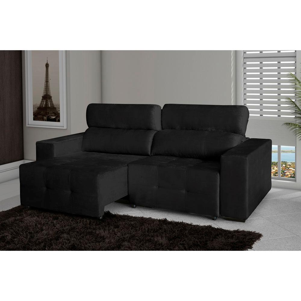 Sofá 3 Lugares American Comfort Grécia Em Tecido Suede Com Assento Retrátil E Encosto Reclinável Undefined Loading Zoom