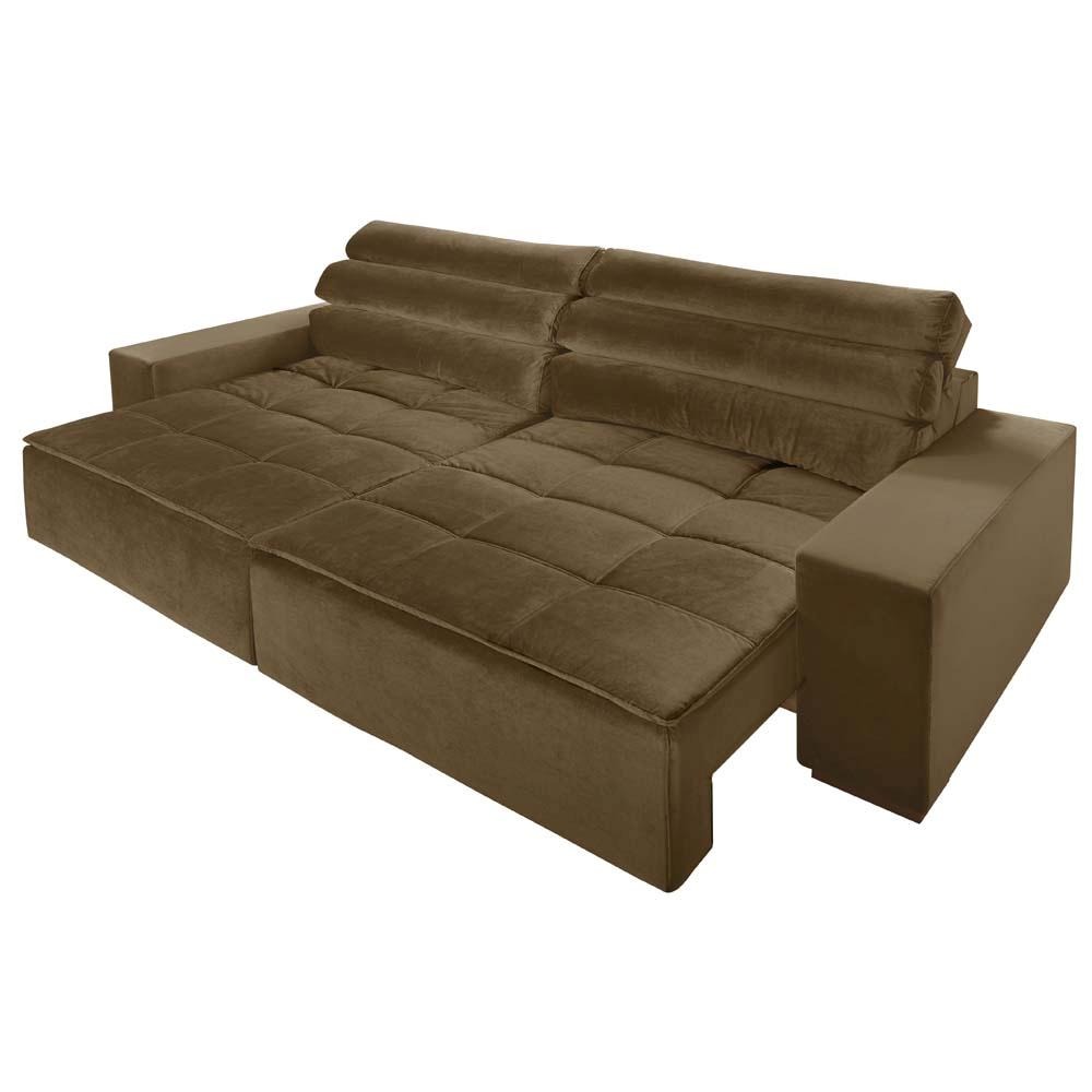 Sofá Enele de 3 lugares Loop Retrátil e Reclinável revestido em Suede
