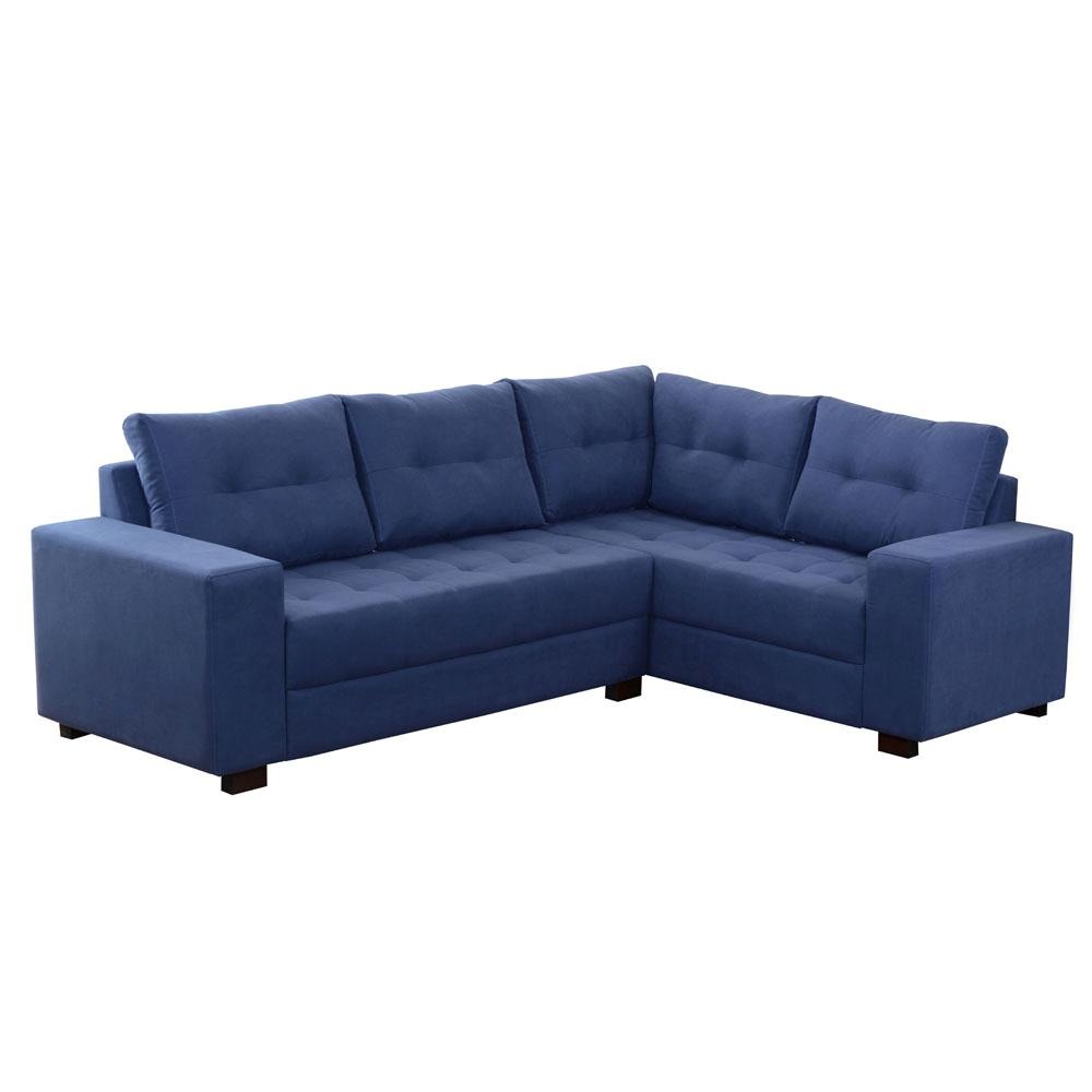 Sofá de Canto Paropas Encanto em Veludo Azul Sofás no