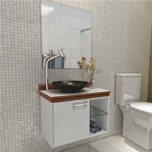 Gabinete para Banheiro Vtec Alpha com Cuba e Espelho 42x55x35 cm Conjuntos # Cuba Para Banheiro Vtec Gabinete para Banheiro Vtec Alpha com Cuba e Espelho 42x55x35 cm Conjuntos # Cuba Para Banheiro Vtec