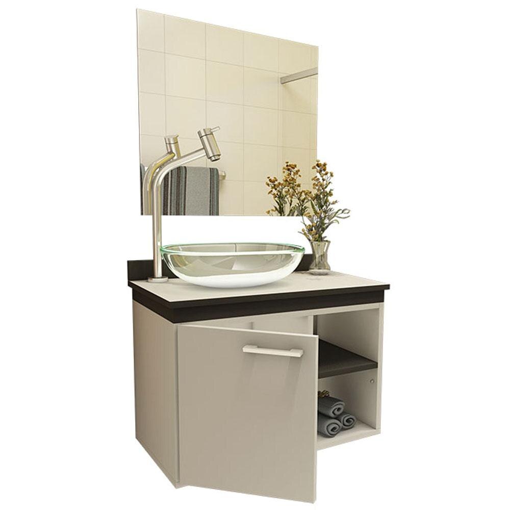Gabinete para Banheiro Vtec Alkes com Cuba e Espelho 42 x 55 x 35 cm Bege -> Tamanho Ideal Da Cuba Para Banheiro Gabinete para Banheiro Vtec Alkes com Cuba e Espelho 42 x 55 x 35 cm Bege -> Tamanho Ideal Da Cuba Para Banheiro