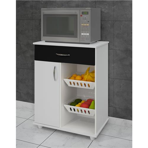 Armário Fruteira Benetil Flex 303 com 1 Porta e 1 Gaveta Branco Preto Balcões e Fruteiras no Artesanato Em Mdf Osasco ~ Armário Fruteira Benetil Flex 303 com 1 Porta e 1 Gaveta Branco Preto Balcões e Fruteiras no