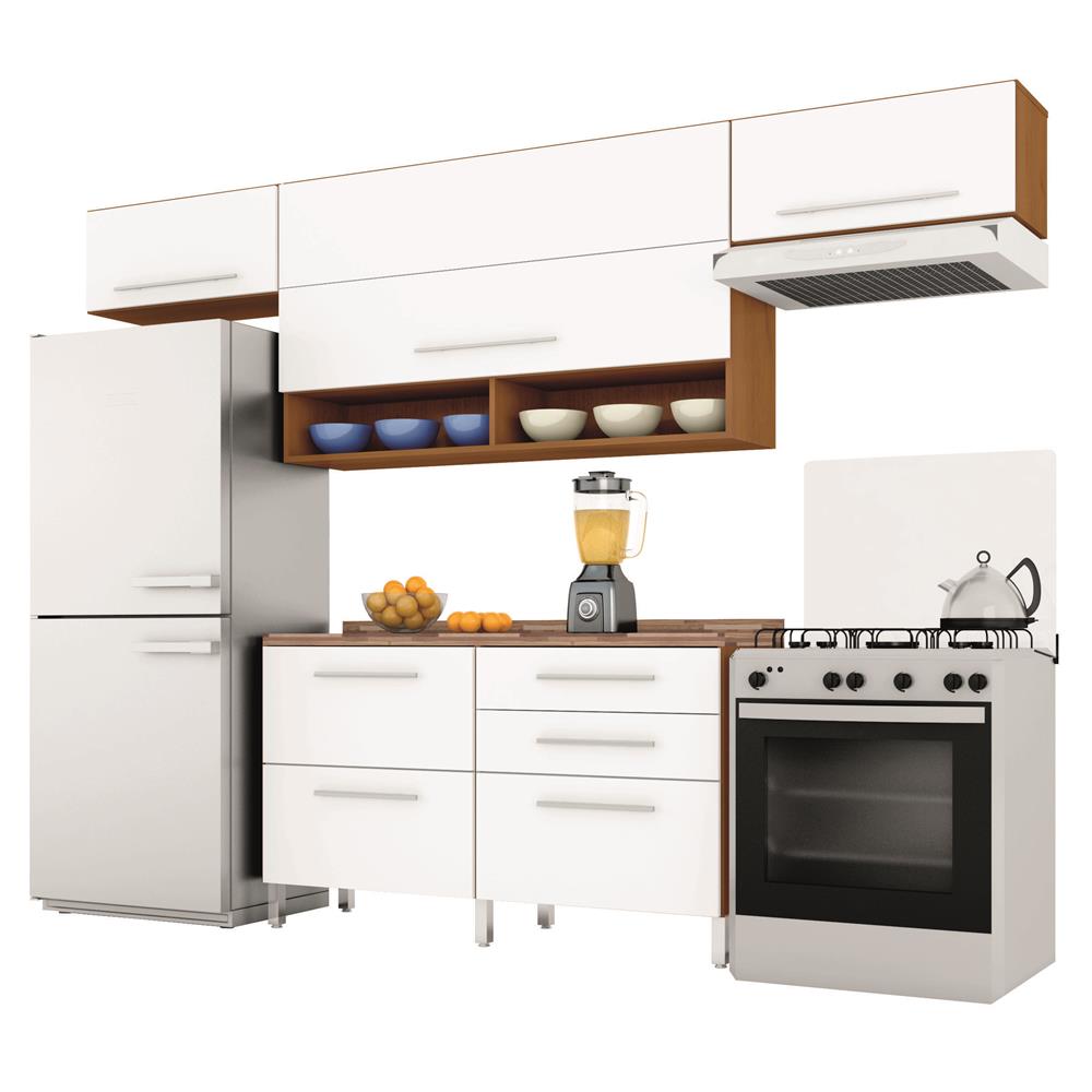 Cozinha Compacta Bartira Glamour com 3 Portas e 5 Gavetas Branca Imbuia Cozinha Compacta no Armario Salon Ikea ~ Cozinha Compacta Bartira Glamour com 3 Portas e 5 Gavetas Branca Imbuia Cozinha Compacta no