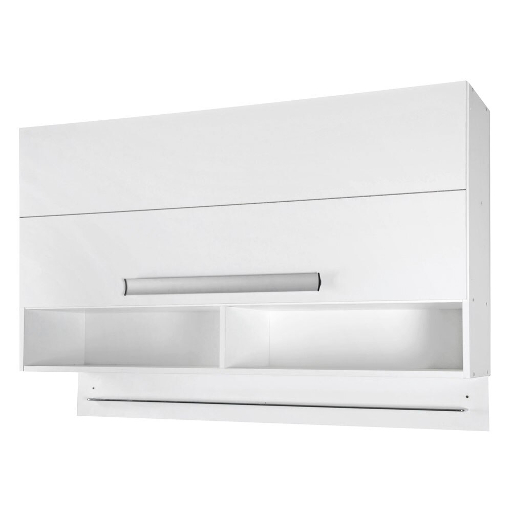 Armário Basculante Bartira Carla com Nicho e Suporte para Utensílios Branco Cozinha Modulada Aparador Wahl É Bom ~ Armário Basculante Bartira Carla com Nicho e Suporte para Utensílios Branco Cozinha Modulada
