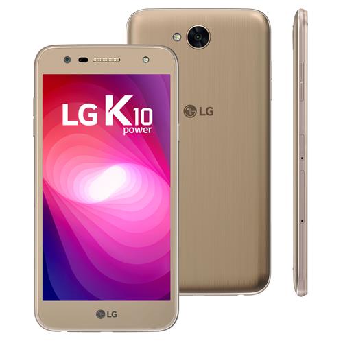 Smartphone LG K10 TV Power Dourado com 32GB, Dual Chip, Tela de 5.5" HD