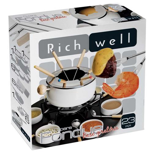 Conjunto p/ Fondue Euro Home Richwell HH7836 Preto c/ Base Giratória