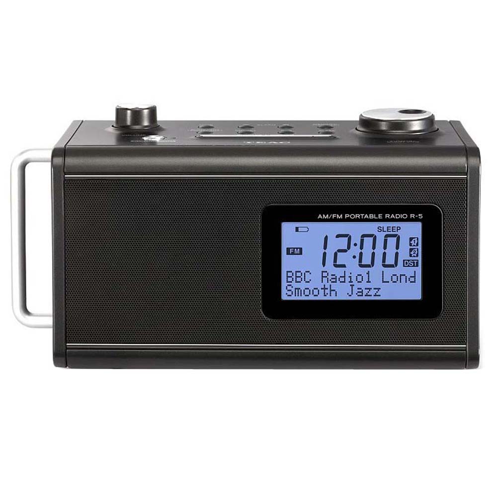 Rádio Relógio Digital R5 Teac com Bateria Preto Despertadores e