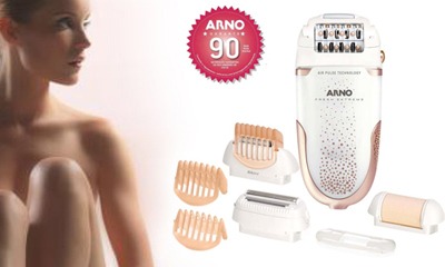O Depilador Arno Fresh Extreme possui todos os acessórios para você depilar pernas, axilas e virilha arno beauty fresh extreme acessorios depilacao portatil