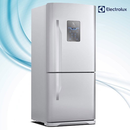 Moderno e simples de manusear Refrigerador Electrolux Frost Free Bottom DB83X Totalmente Inox