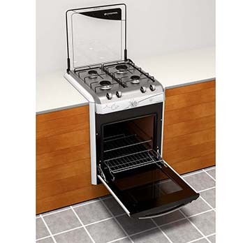O forno do Continental Evidenza é amplo e bem equipado Fogão embutir Continental 4 bocas Evidenza forno