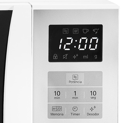 Acesse rapidamente todas as funções no painel do forno de micro-ondas Panasonic Piccolo forno micro-ondas piccolo panasonic 25 litros painel funcao desodorizador