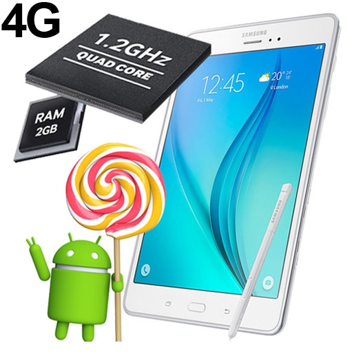 tablet samsung galaxy tab a tela 9.7 polegadas 4g sm-p555 caneta s pen branco android 5.0 processador quad core