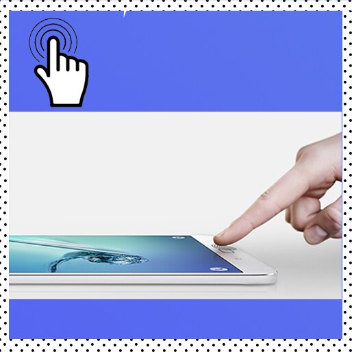 Acesse pelo botão home Tablet Samsung Galaxy Tab S2 segurança digital