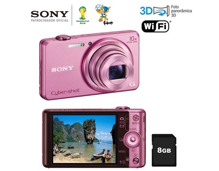 A câmera digital Sony DSC WX200 Rosa câmera digital Sony DSC WX200 Rosa