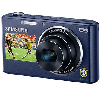 A câmera Samsung Smart DV2014F Preto Cobalto de frente câmera Samsung Smart DV2014F Preto Cobalto de frente