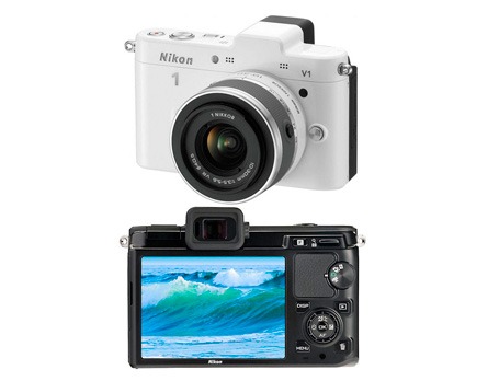 Câmera Digital Nikon1 V1 Branca - Visor eletrônico e display LCD com resolução ultra-alta Câmera Digital Nikon1 V1 Branca - Visor eletrônico e display LCD com resolução ultra-alta