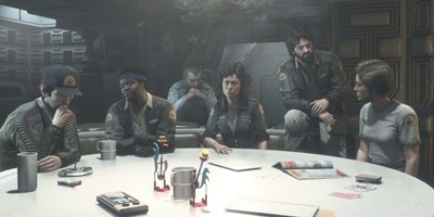 Viva a emoção de estar na Nostromo com toda a tripulação xbox x360 game jogo alien isolation nostromo tripulacao