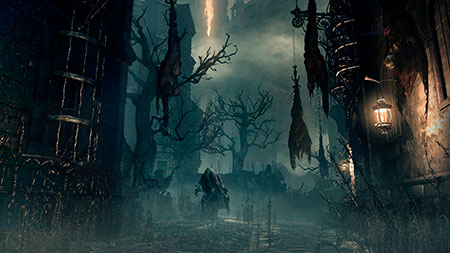 Enfrente um mundo terrível Jogo Bloodborne PS4 cenários