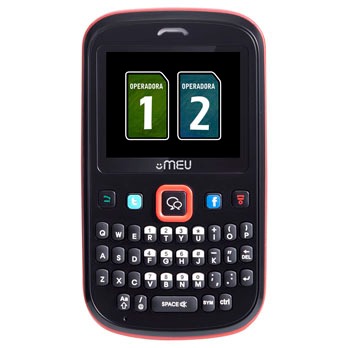 O celular desbloqueado Meu SN56 Preto e Vermelho de frente celular desbloqueado Meu SN56 Preto e Vermelho de frente