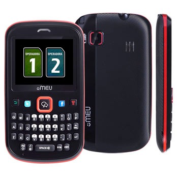 O celular desbloqueado Meu SN56 Preto e Vermelho celular desbloqueado Meu SN56 Preto e Vermelho