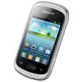 O celular desbloqueado Samsung Galaxy Music Duos S1012B Branco inclinado celular desbloqueado Samsung Galaxy Music Duos S1012B Branco inclinado