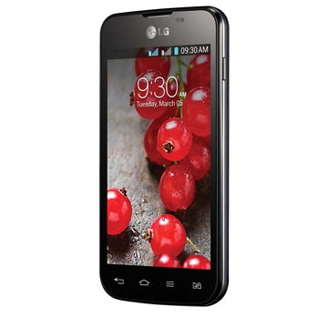 O celular desbloqueado LG Optimus L5 II Dual E455 Preto TIM em pé celular desbloqueado LG Optimus L5 II Dual E455 Preto TIM em pé