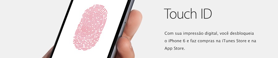 Segurança na ponta dos dedos iPhone 6 tela touch ID senha digital
