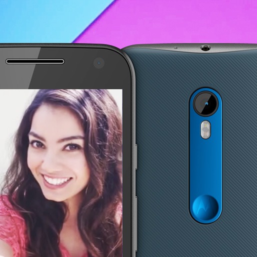 Câmera frontal de 5MP e principal com 13MP smartphone motorola moto g terceira geracao 4g dual chip azul preto 2 cameras 5mp e 13mp