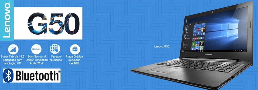 Notebook Lenovo G50-80 com Intel ®Core™ i5-5200U e tela LED de 15.6 polegadas notebook lenovo g50-80