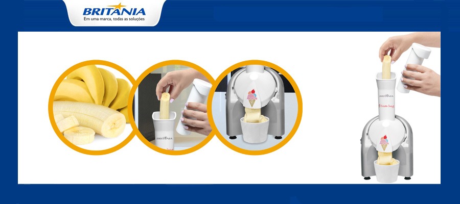 Frutas congeladas em forma de sorvete delicioso! sorveteira britania gelatto sorbet
