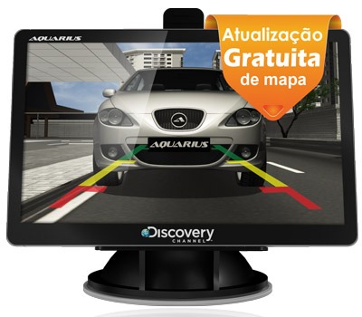 GPS Aquarius Discovery MTC3383 5.0” Slim com Alerta de Radar, Câmera de Ré e reproduz MP3 e MP4 GPS Aquarius Discovery MTC3383 5.0” Slim com Alerta de Radar, Câmera de Ré e reproduz MP3 e MP4