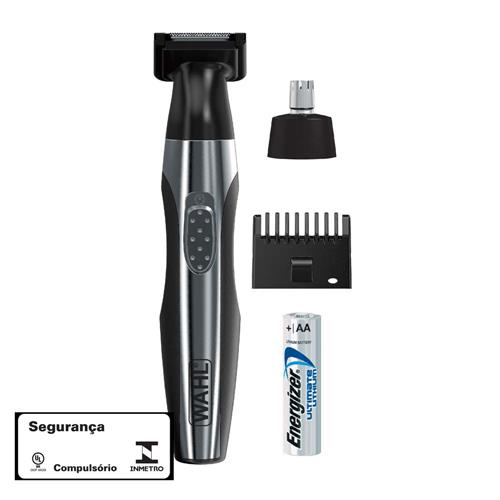 Aparador de Pêlos Wahl Clipper Quick Style Lithium Trimmer Sem Fio Prata/Preto - à Pilha