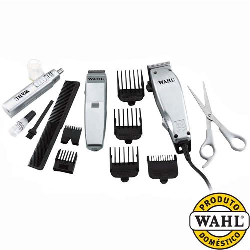 Cortador de Cabelo + Aparador de Pelos Wahl Home Grooming Kit Máquinas de Cortar Cabelo no Armario De Aço Pantin ~ Cortador de Cabelo + Aparador de Pelos Wahl Home Grooming Kit Máquinas de Cortar Cabelo no
