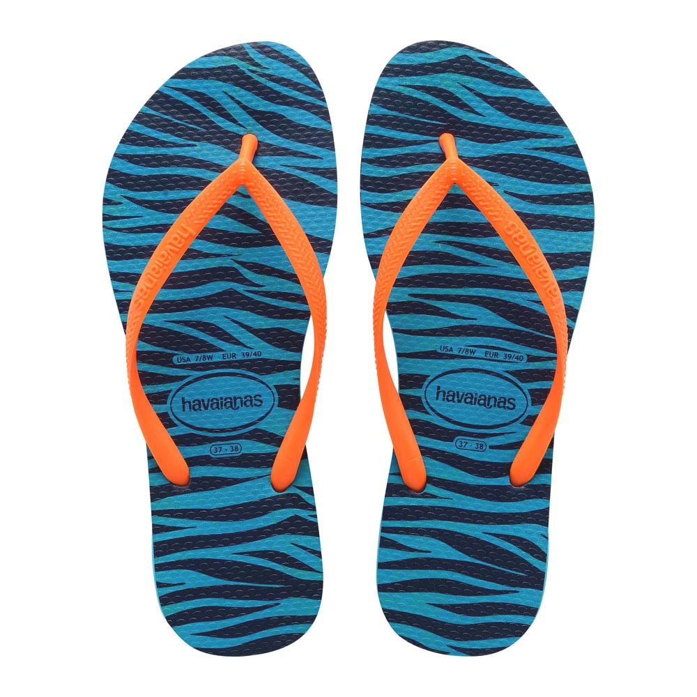 chinelo havaianas azul feminino