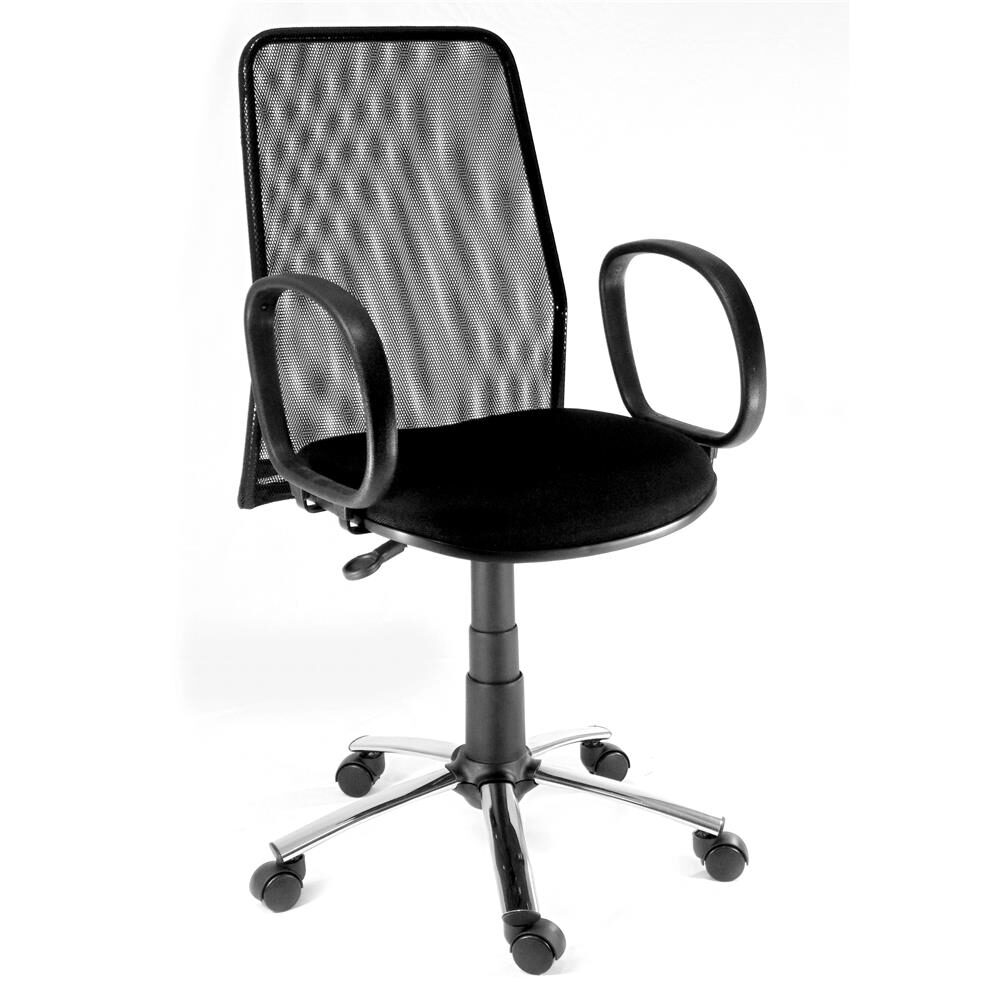 Cadeira Furniture Boston Giratória com Rodízios - Preta