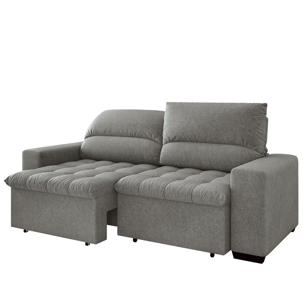 Sofá 4 Lugares Linoforte Terraza com Assento Retrátil e Encosto Reclinável em Tecido Suede 230 cm de largura