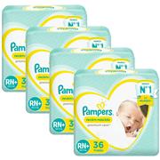 Fralda Pampers Recém-Nascido RN + - Kit com 144 unidades