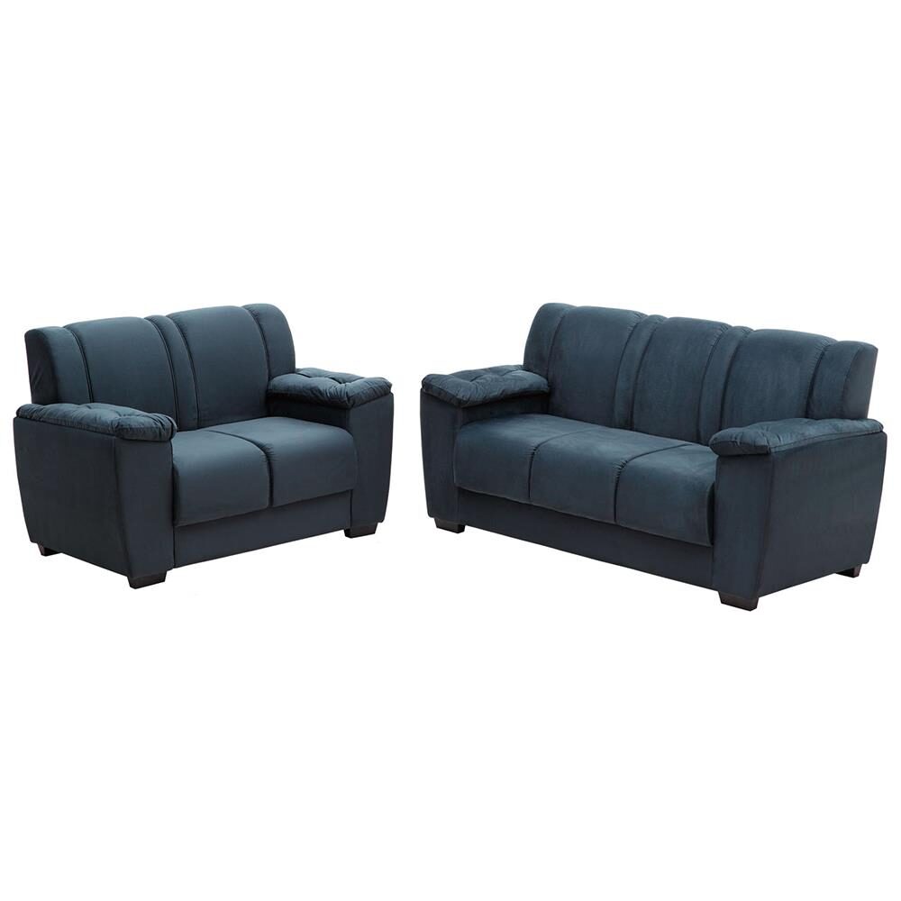 Conjunto Sofá 2 e 3 Lugares Master Roma em Tecido Suede Veludo