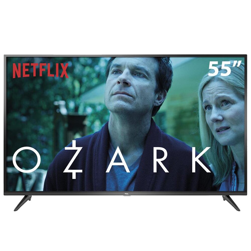 Smart TV LED 55" UHD 4K TCL 55P65US com HDR, Wi-Fi Integrado, Dolby Audio, Design Slim, Entradas HDMI e USB