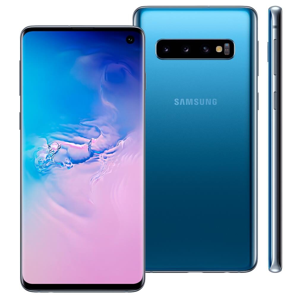Samsung Galaxy S10 青色 本体 Smartphone Samsung Galaxy S10 Azul 128GB, 8GB RAM, Tela Infinita
