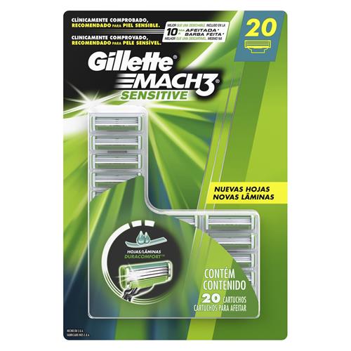 Carga Gillette Mach3 Sensitive - 20 Unidades é boa?