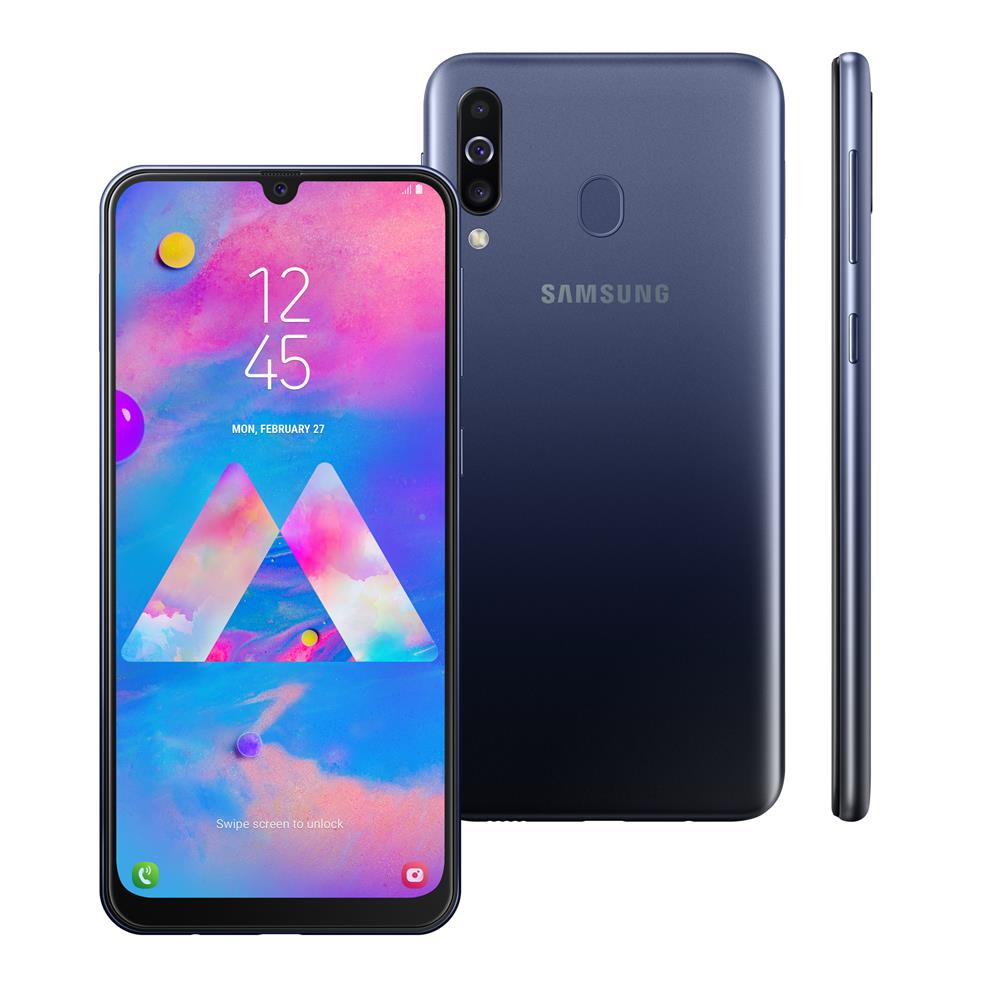 Smartphone Samsung Galaxy M30 Azul 64GB, Tela Infinita de 6.4", Câmera Traseira Tripla, 4GB RAM, Leitor de Digital e Processador Octa-Core