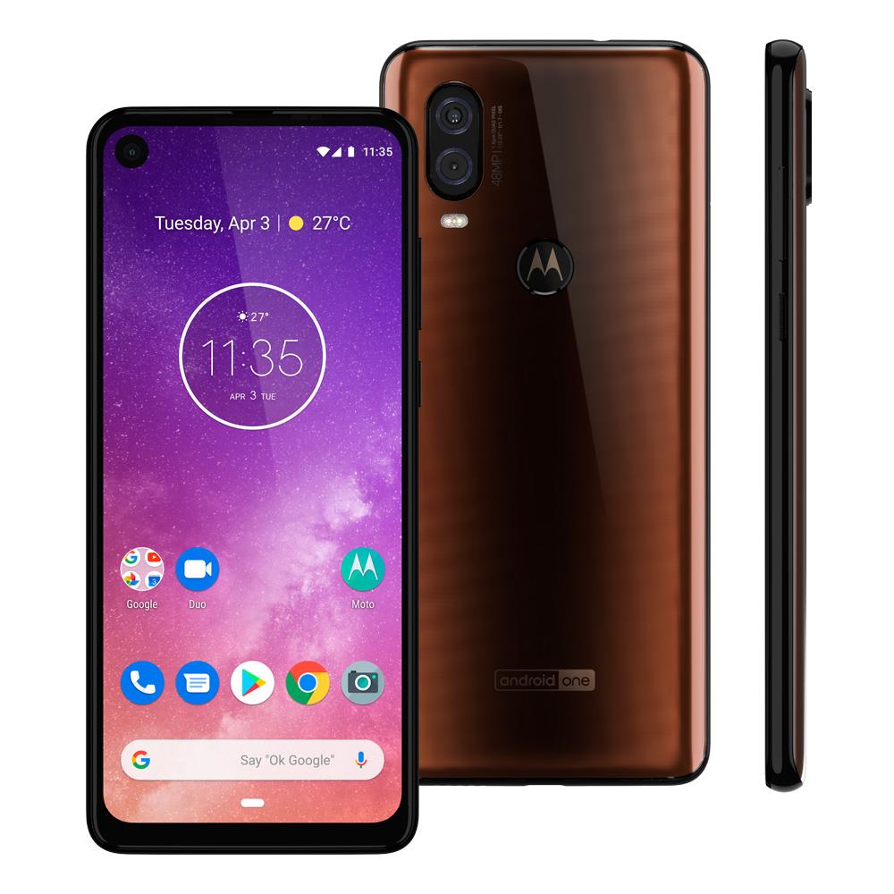 Smartphone Motorola One Vision XT1970-1 Bronze 128GB, 4GB RAM, Tela de 6.3", Câmera Traseira Dupla, Octa-Core, Leitor Digital, Android 9.0
