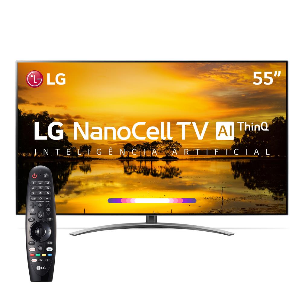 Smart TV LED 55" UHD 4K LG 55SM9000PSA NanoCell, ThinQ AI Inteligência Artificial IoT, IPS, HDR, Dolby Vision, Dolby Atmos e Controle Smart Magic